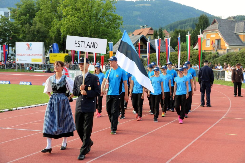 Eesti noorte tuletõrjespordi koondis CTIF tuletõrjeolümpial 2017. aastal Austrias Villachis.